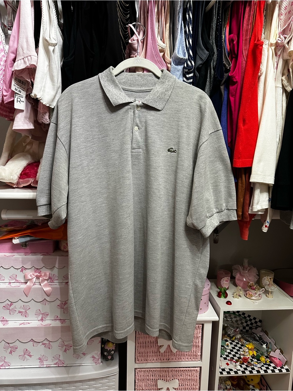 Lacoste Gray Polo Size 44 XL